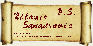Milomir Sanadrović vizit kartica